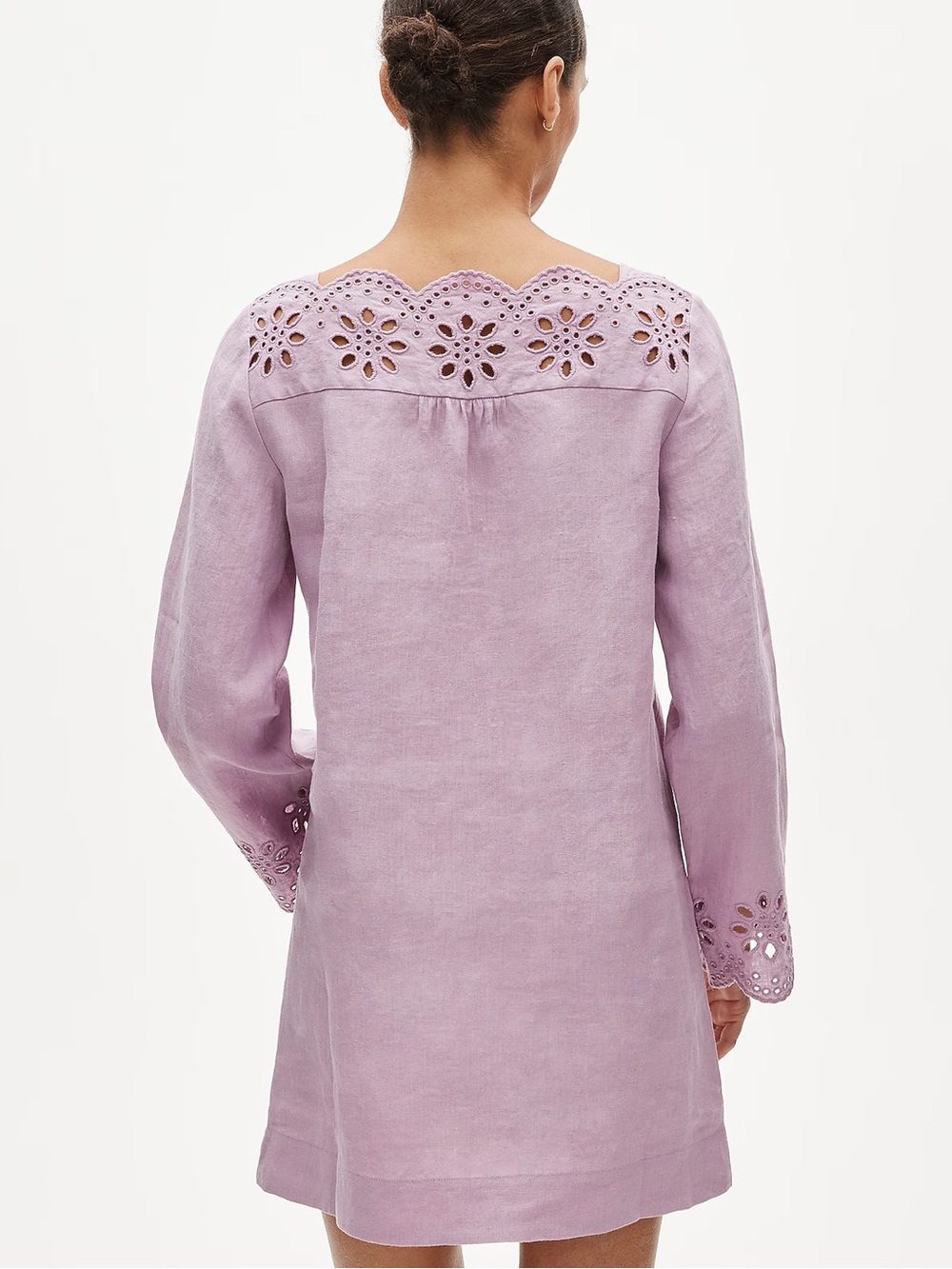 Scallop-trim eyelet popover dress - Picture 3 of 6